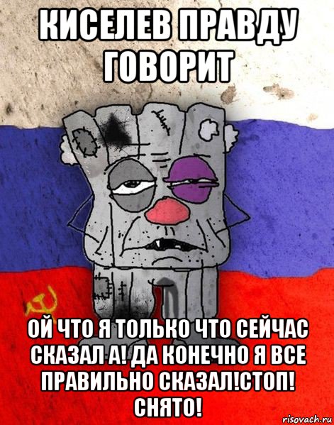 киселев правду говорит ой что я только что сейчас сказал а! да конечно я все правильно сказал!стоп! снято!, Мем Ватник