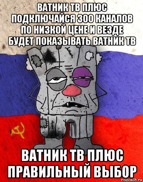 ватник тв плюс подключайся 300 каналов по низкой цене и везде будет показывать ватник тв ватник тв плюс правильный выбор