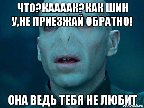 что?каааак?как шин у,не приезжай обратно! она ведь тебя не любит, Мем Волан де Морт