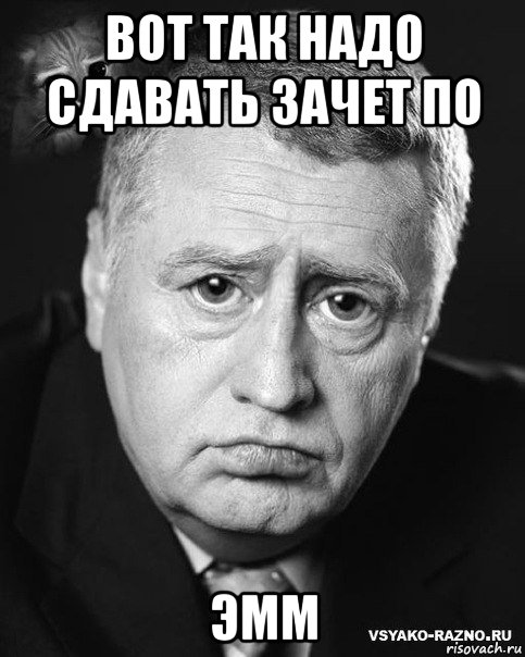 вот так надо сдавать зачет по эмм, Мем жириновский