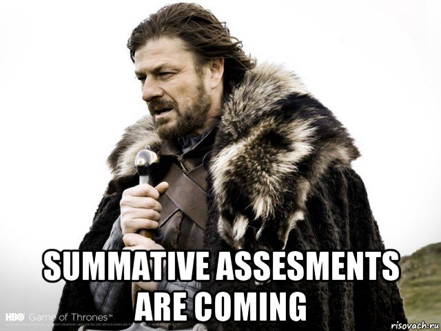  summative assesments are coming, Мем Зима близко крепитесь (Нед Старк)