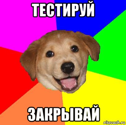 тестируй закрывай, Мем Advice Dog