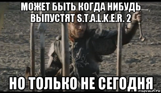 может быть когда нибудь выпустят s.t.a.l.k.e.r. 2 но только не сегодня, Мем  Арагорн (Но только не сегодня)