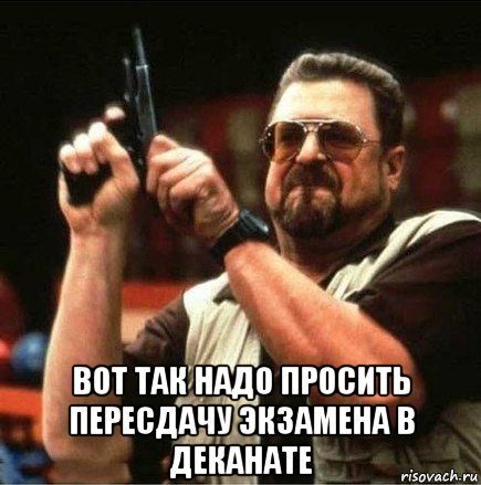  вот так надо просить пересдачу экзамена в деканате, Мем Большой Лебовски