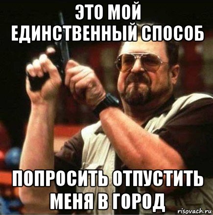 это мой единственный способ попросить отпустить меня в город, Мем Большой Лебовски