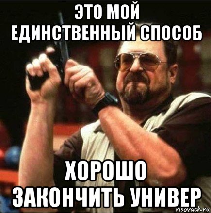 это мой единственный способ хорошо закончить универ, Мем Большой Лебовски