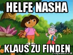 helfe nasha klaus zu finden, Мем Даша следопыт