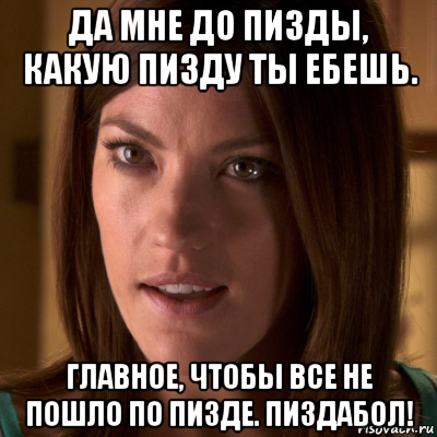 да мне до пизды, какую пизду ты ебешь. главное, чтобы все не пошло по пизде. пиздабол!, Мем Дебра Морган
