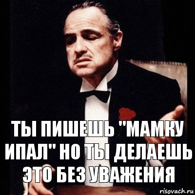 Ты пишешь "мамку ипал" но ты делаешь это без уважения, Комикс Дон Вито Корлеоне 1