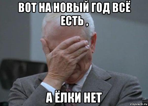 вот на новый год всё есть , а ёлки нет, Мем facepalm