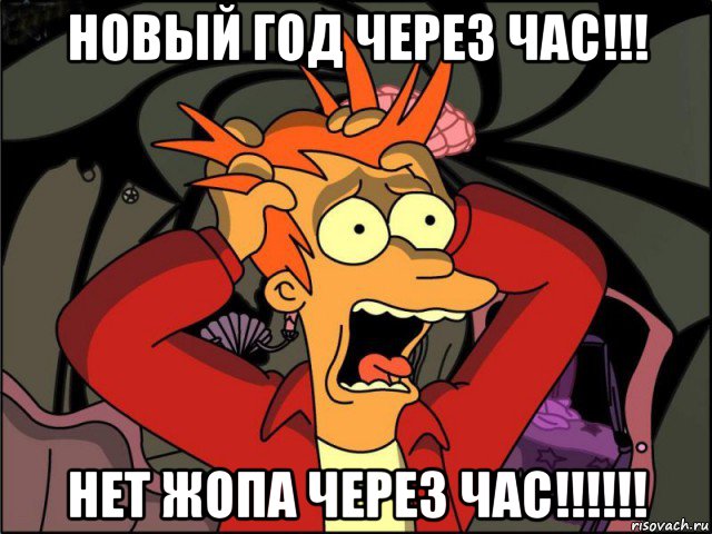 новый год через час!!! нет жопа через час!!!!!!