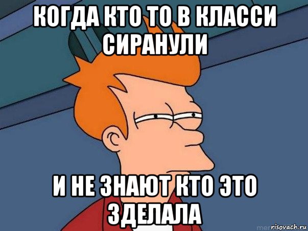 когда кто то в класси сиранули и не знают кто это зделала, Мем  Фрай (мне кажется или)