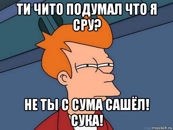 ти чито подумал что я сру? не ты с сума сашёл! сука!, Мем  Фрай (мне кажется или)