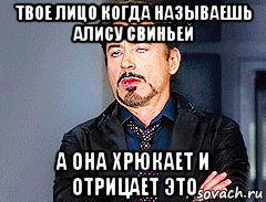 твое лицо когда называешь алису свиньей а она хрюкает и отрицает это