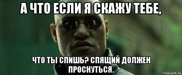 а что если я скажу тебе, что ты спишь? спящий должен проснуться.