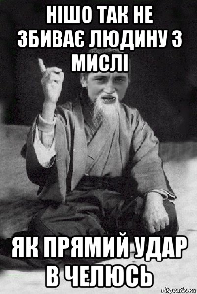 нішо так не збиває людину з мислі як прямий удар в челюсь, Мем Мудрий паца