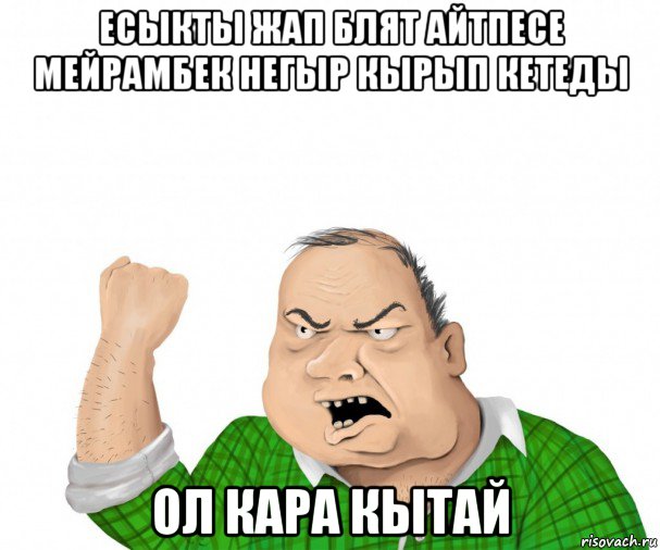 есыкты жап блят айтпесе мейрамбек негыр кырып кетеды ол кара кытай, Мем мужик