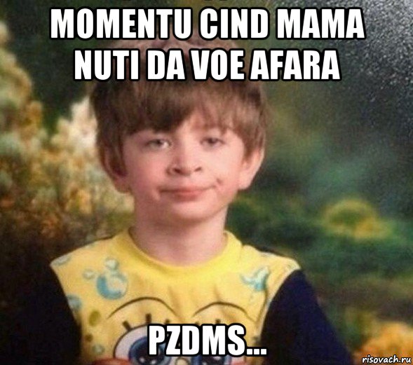 momentu cind mama nuti da voe afara pzdms..., Мем Недовольный пацан