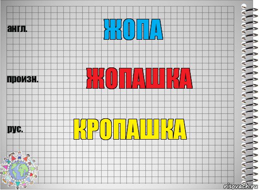 жопа жопашка кропашка, Комикс  Перевод с английского