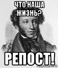 что наша жизнь? репост!, Мем Пушкин