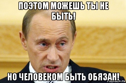 поэтом можешь ты не быть! но человеком быть обязан!, Мем путин