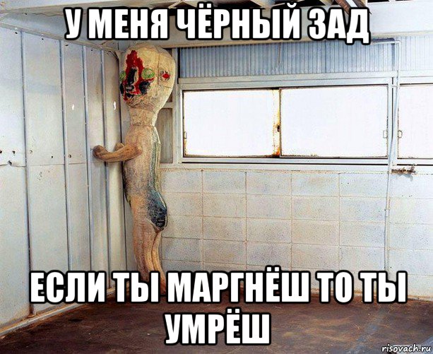 у меня чёрный зад если ты маргнёш то ты умрёш