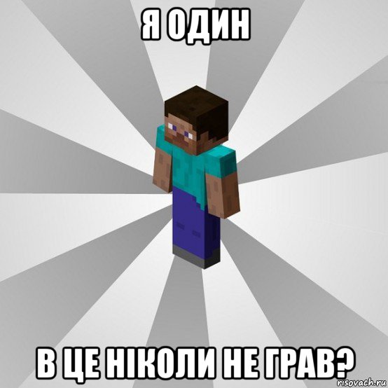 я один в це ніколи не грав?, Мем Типичный игрок Minecraft