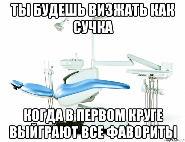 ты будешь визжать как сучка когда в первом круге выйграют все фавориты