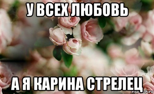у всех любовь а я карина стрелец