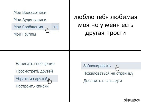 люблю тебя любимая моя но у меня есть другая прости