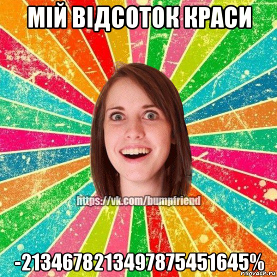 мій відсоток краси -2134678213497875451645%, Мем Йобнута Подруга ЙоП