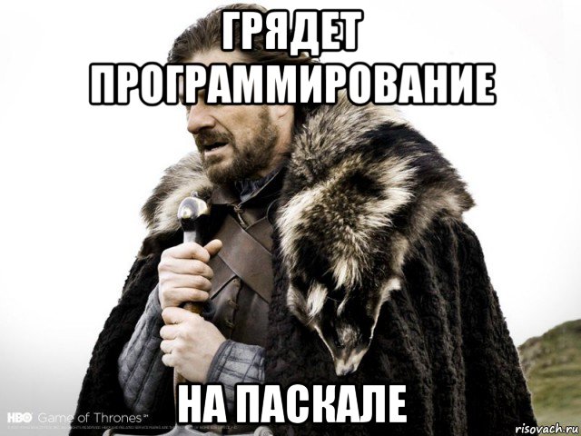 грядет программирование на паскале, Мем Зима близко крепитесь (Нед Старк)