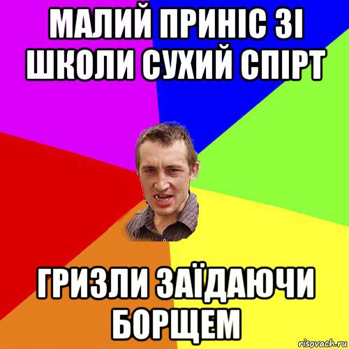 малий приніс зі школи сухий спірт гризли заїдаючи борщем, Мем Чоткий паца