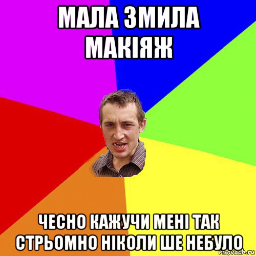 мала змила макіяж чесно кажучи мені так стрьомно ніколи ше небуло, Мем Чоткий паца