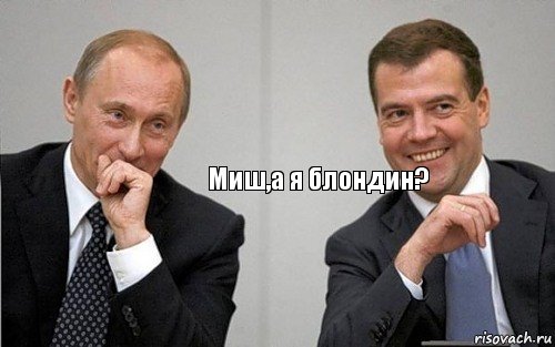 Миш,а я блондин?, Комикс Путин с Медведевым смеются