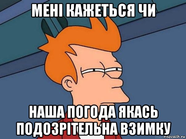 мені кажеться чи наша погода якась подозрітельна взимку, Мем  Фрай (мне кажется или)