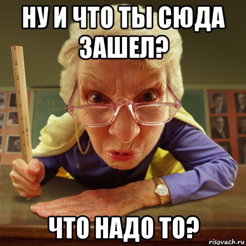 ну и что ты сюда зашел? что надо то?, Мем Злая училка