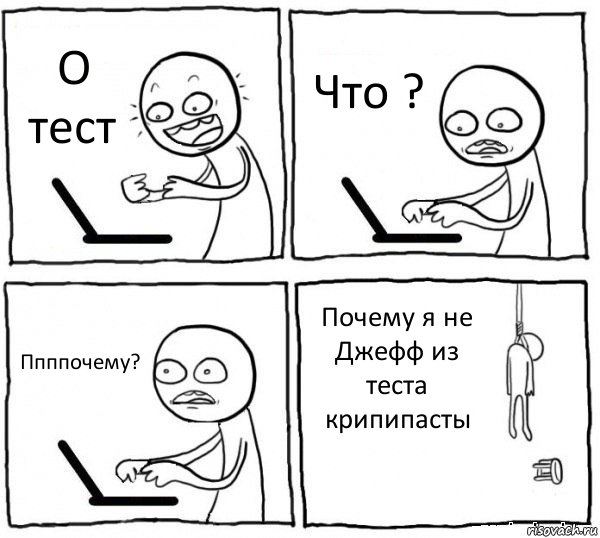 О тест Что ? Ппппочему? Почему я не Джефф из теста крипипасты, Комикс интернет убивает