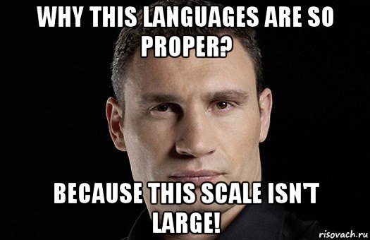why this languages are so proper? because this scale isn't large!, Мем Кличко