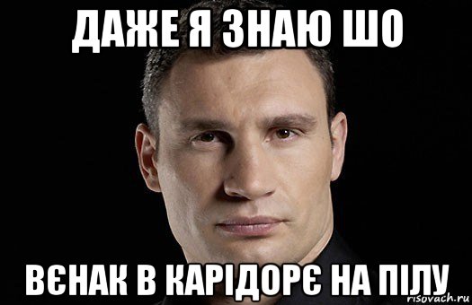 даже я знаю шо вєнак в карідорє на пілу, Мем Кличко