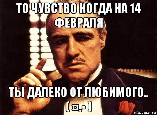 то чувство когда на 14 февраля ты далеко от любимого.. ( ¤.▪ ), Мем крестный отец