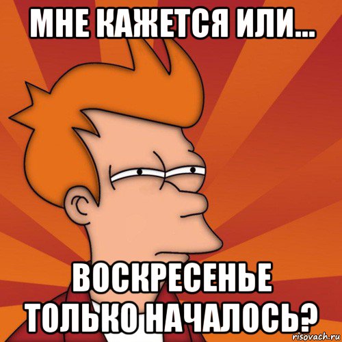мне кажется или... воскресенье только началось?, Мем Мне кажется или (Фрай Футурама)