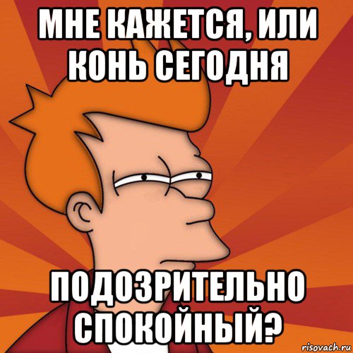 мне кажется, или конь сегодня подозрительно спокойный?, Мем Мне кажется или (Фрай Футурама)