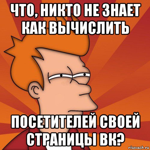 что, никто не знает как вычислить посетителей своей страницы вк?, Мем Мне кажется или (Фрай Футурама)