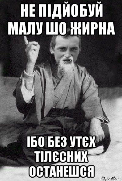 не підйобуй малу шо жирна ібо без утєх тілєсних останешся, Мем Мудрий паца