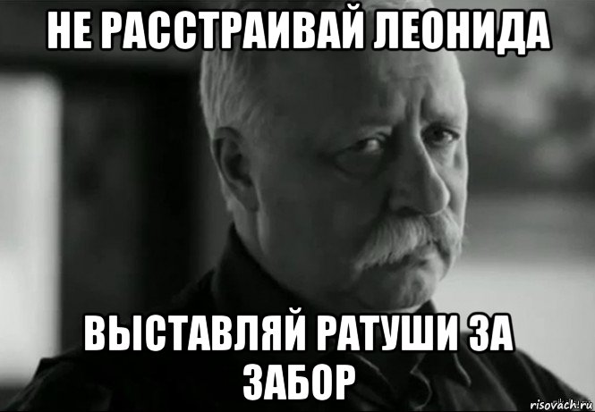 не расстраивай леонида выставляй ратуши за забор, Мем Не расстраивай Леонида Аркадьевича