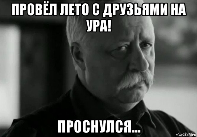 провёл лето с друзьями на ура! проснулся..., Мем Не расстраивай Леонида Аркадьевича