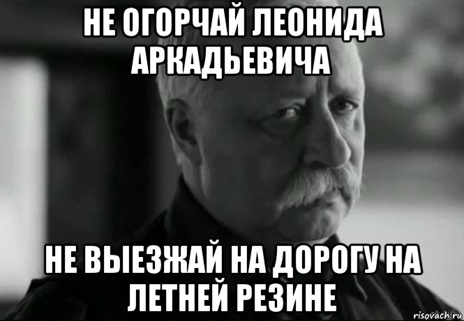 не огорчай леонида аркадьевича не выезжай на дорогу на летней резине, Мем Не расстраивай Леонида Аркадьевича