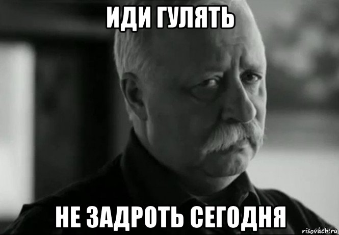 иди гулять не задроть сегодня, Мем Не расстраивай Леонида Аркадьевича