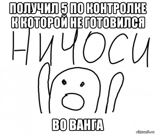 получил 5 по контролке к которой не готовился во ванга